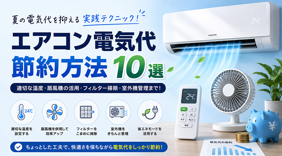 エアコンの電気代を節約する10のコツ！夏の電気料金を安くする実戦テクニック