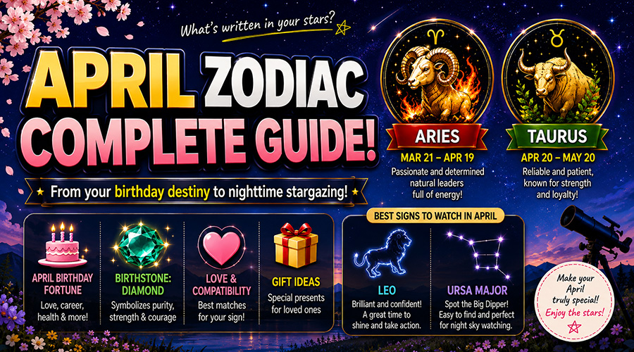 The Ultimate Guide to April Zodiac Signs: Horoscopes, Traits, and Spring Stargazing