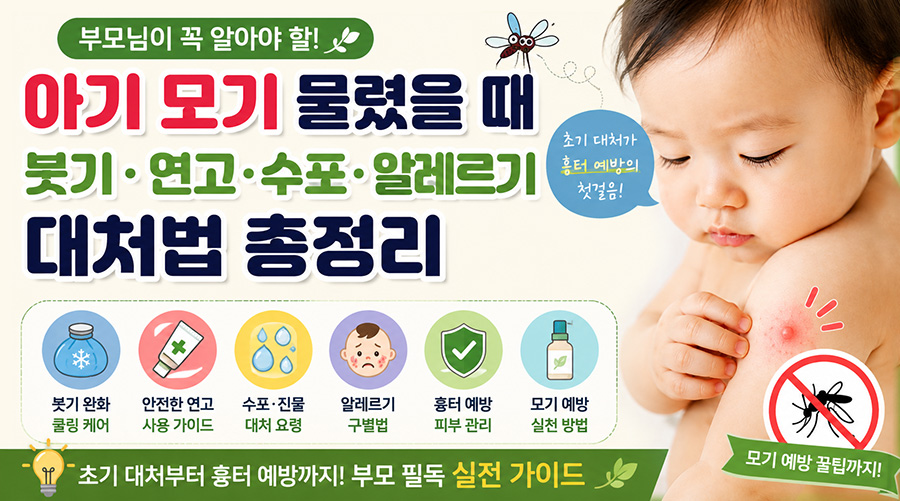 아기 모기 물렸을때 완벽 대처법: 붓기, 수포, 연고 사용 가이드