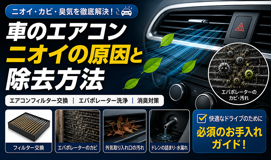 車のエアコンの臭いを消す方法