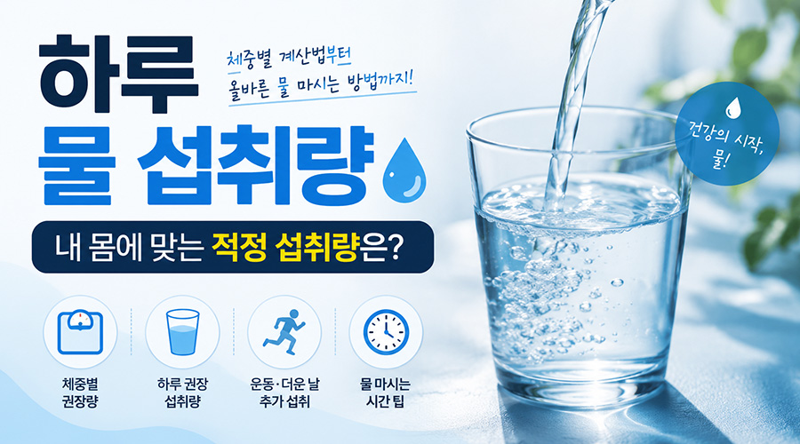 하루 물 섭취량, 얼마나 마셔야 건강에 좋을까?