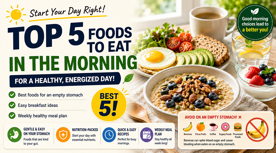 Top 5 Best Foods to Eat in the Morning! Healthy Breakfast Ideas for an Empty Stomach