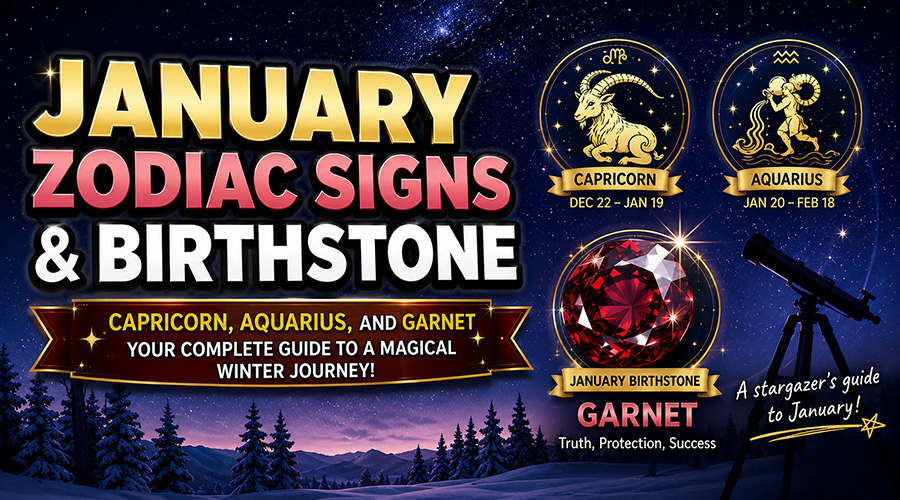 The Ultimate Guide to January Zodiac Signs and Birthstones: Capricorn, Aquarius, Garnet, and Winter Stargazing