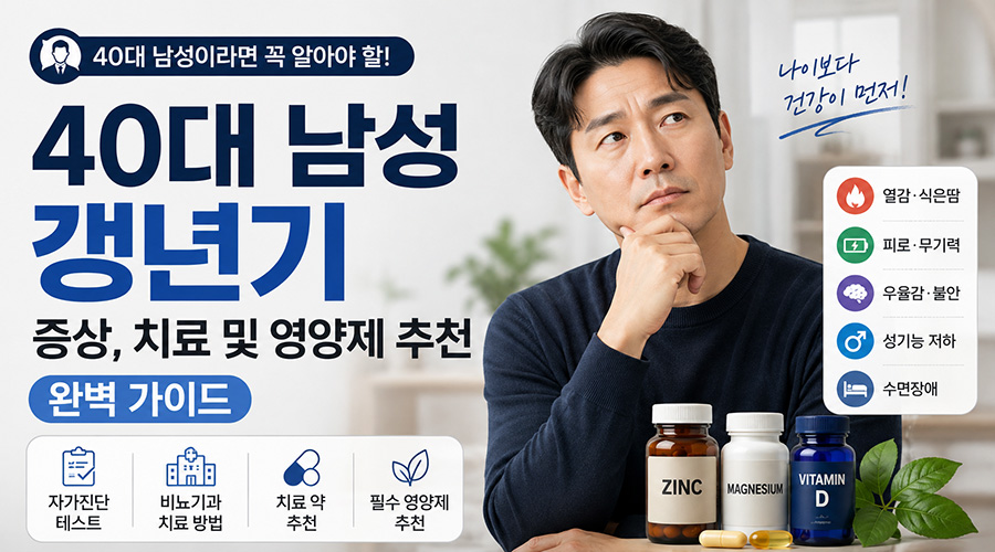 40대 남성 갱년기 증상, 치료 및 영양제 추천 완벽 가이드