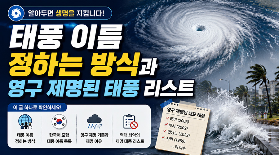 태풍 이름 정하는 방식과 영구 제명된 최악의 태풍 리스트