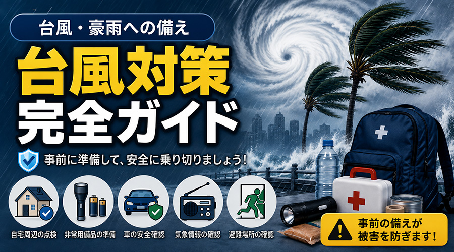台風対策の安全ルールと窓ガラス補強法